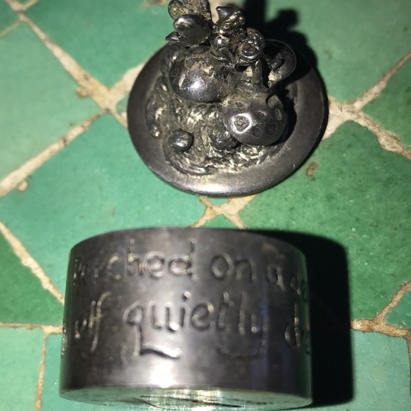 “Silver scenes” 91 silver plate fairy box,  Trinket box, fairies and mushrooms - Picture 11 of 11